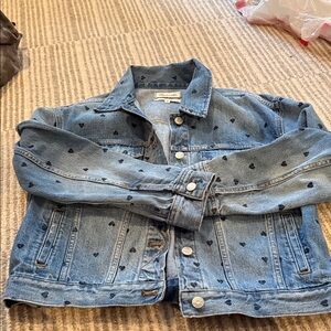 Madewell Jean jacket with hearts size small